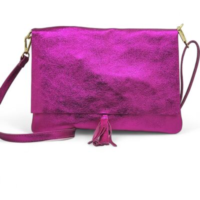 Borsa Cuir LUNA Fuxia Laminato