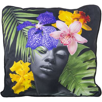 COUSSIN VELOURS 45X45CM PRETTY GIRL VENICE AVEC FERMETURE ÉCLAIR 45X45CM, 100% POLY╔STER ST20238