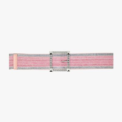 Gürtel aus rosa Tejido mit geflochtener Schnur und quadratischem Riemen mit flachen Verzierungen