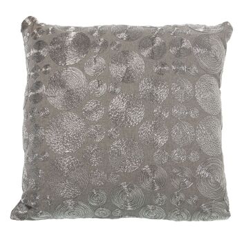 COUSSIN 45X45CM CERCLES ARGENT/FERMETURE ÉCLAIR POLYESTER 45X45CM ST48456 1