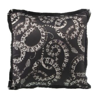 COUSSIN 45X45CM POLYESTER SERPENTS NOIR AVEC FERMETURE ÉCLAIR 45X45CM ST48990 1