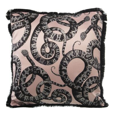 CUSHION 45X45CM POLYESTER PINK SNAKES W/ZIPPER 45X45CM ST48991