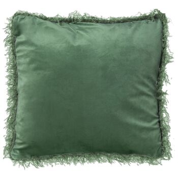 COUSSIN 45X45CM VELOURS VERT D'EAU AVEC ZIPPER 45X45CM ST49180