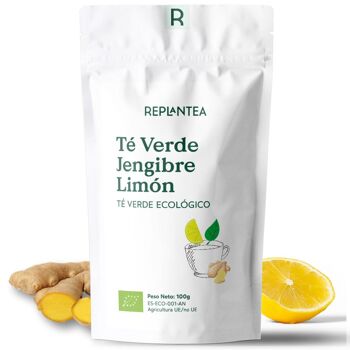 Thé Vert au Gingembre et Citron Bio 100g 2
