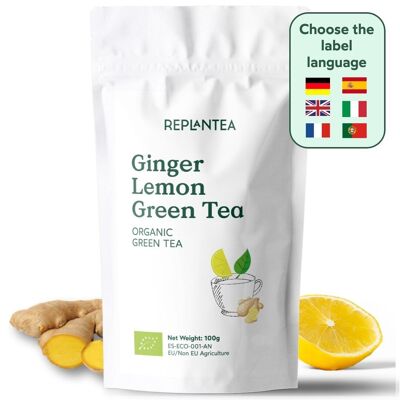 Thé Vert au Gingembre et Citron Bio 100g