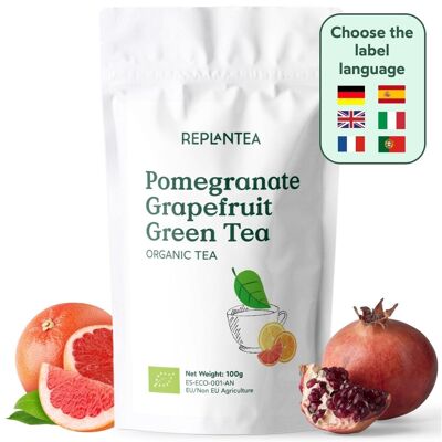 Organic Green Tea with Grapefruit, Tangerine and Pomegranate 100g