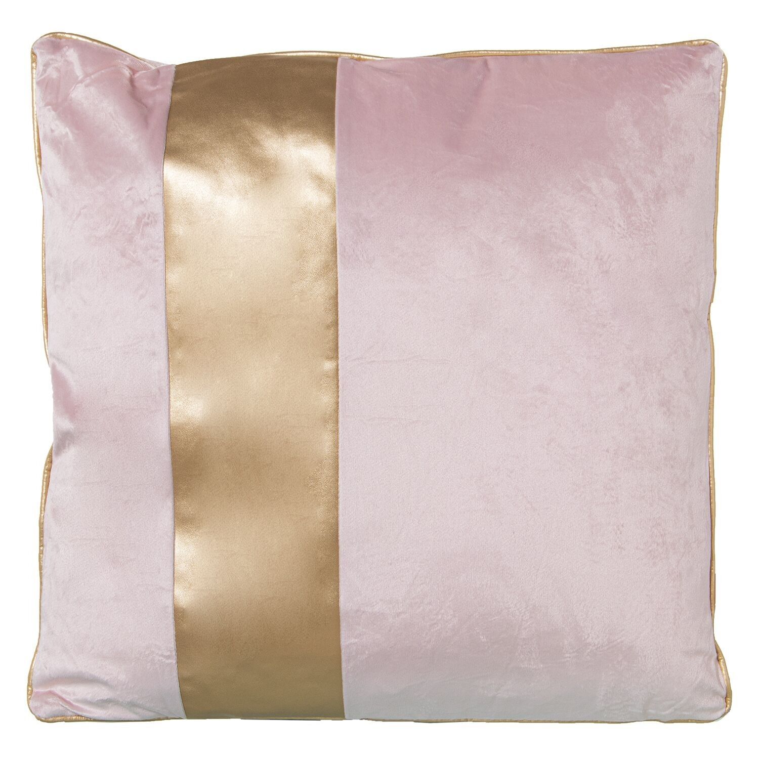 Cuscino 45x45 velluto rosa a righe dorate con cerniera 45x45cm st50590