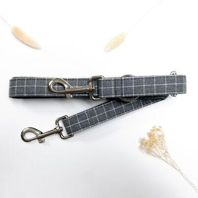 Gray Check Cotton Multiposition Leash