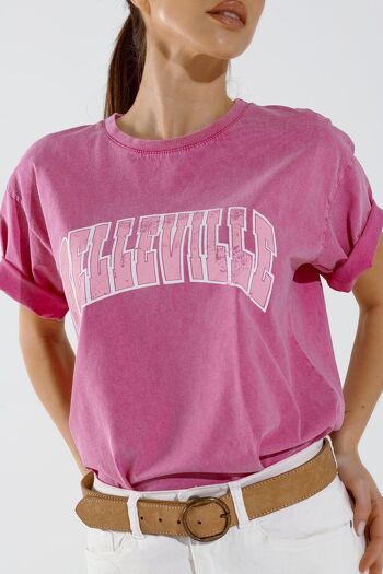 Camiseta rose avec effet lavado de Belleville 4