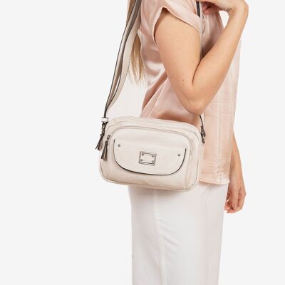 Shoulder bag, beige color, New classic series. 25x16x10cm