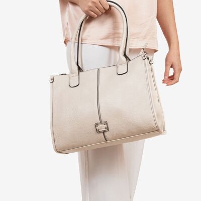 Shoulder bag, beige color, New classic series. 34x25x12cm