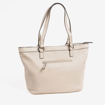 Sac cabas avec fermeture éclair, couleur beige, série ios. 33x24.5 x 13.5 cm 3