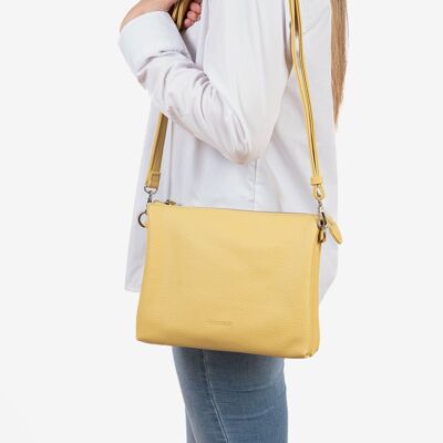 Shoulder bag, yellow, Azores series. 26x20x08cm