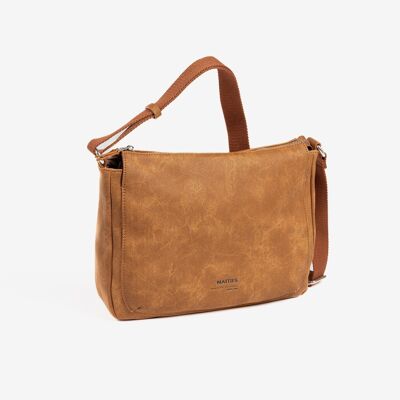 Shoulder bag for women, leather color, Tonga series.   30x22x10.5 cms