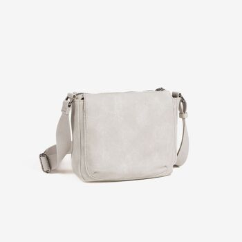 Sac bandoulière pour femme, couleur beige, série Tonga. 22x18x09cm 3