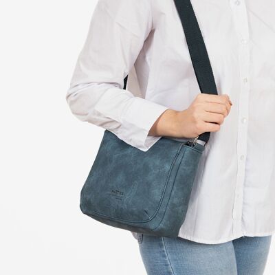 Shoulder bag for women, blue, Tonga series. 22x18x09cm
