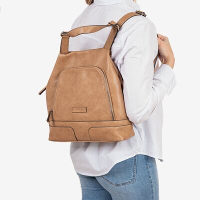 Backpack for women, camel color, sport backpacks series. 30x30x11cm