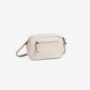 Petit sac bandoulière pour femme, couleur beige, série minibags Emerald. 21x14x05cm 3