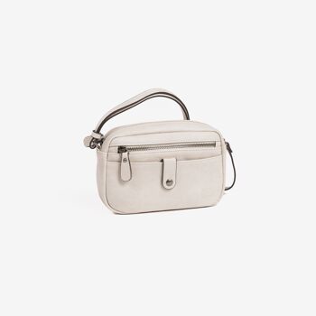 Petit sac bandoulière pour femme, couleur beige, série minibags Emerald. 21x14x05cm 4