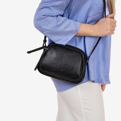 Small shoulder bag for women, black, Emerald minibags series.   20x15x4.5 cms
