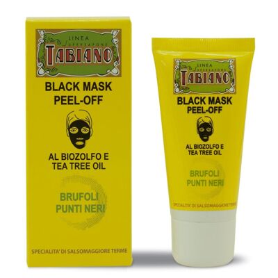 Maschera viso nera peel-off con zolfo biologico e olio di tea tree 50ml