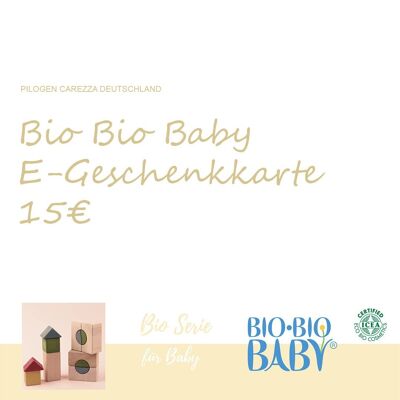 Tarjeta regalo electrónica para bebés orgánicos - 15 €.00