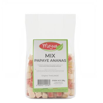 Mix Ananas / Papaye Cube déshydraté et sucré - 12x200g 1