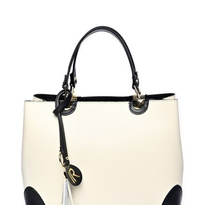 SS24 IR 462_NERO BEIGE_Borsa con manico superiore