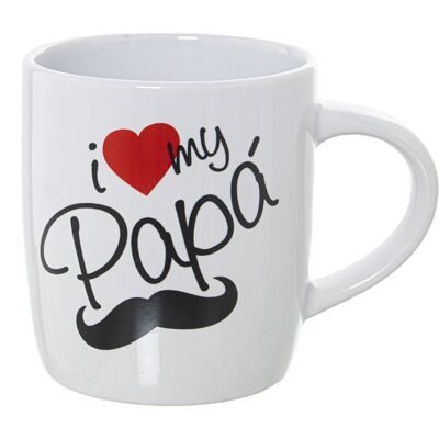 MUG CERÁMICA DECORADO I LOVE MY PAPÁ °8X12X9,5CM, 375ML ST7384