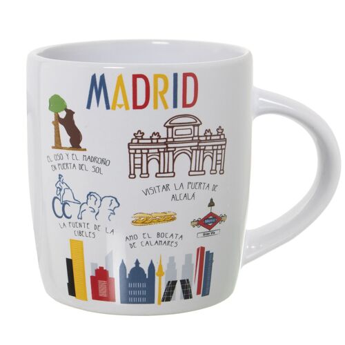 MUG CERÁMICA DECORADO MADRID °8X12X9,5CM, 375ML ST7365