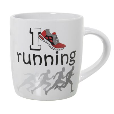 MUG CÉRAMIQUE DÉCORÉ RUNNING °8X12X9.5CM, 375ML ST7363