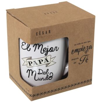 TASSE À INFUSION CÉRAMIQUE AVEC FILTRE INOX, BEST DAD _°8,5X11CM, 375ML ST7297 3