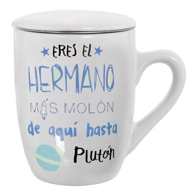 CERAMIC INFUSION MUG HERMANO+91075 W/STAINLESS STEEL FILTER. °8.5X11CM, 375ML ST7255