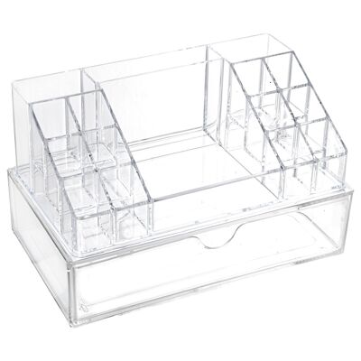 ORGANIZZATORE IN ACRILICO PER COSMETICI CON CASSETTO _23X12.5X14CM ST86962