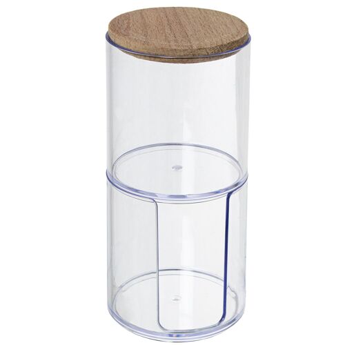 ORGANIZADOR ACRILICO PARA DISCCOS ALGODON C/TAPA MADERA _°7X19CM ST86972