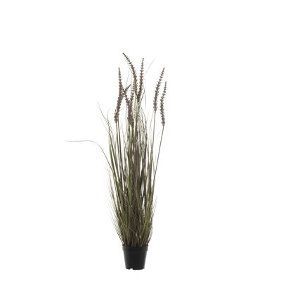 ARTIFICIAL GRASS PLANT WITH SPIKES 122 CM BROWN °23X122 CM, POT: °14.1X13CM ST26529