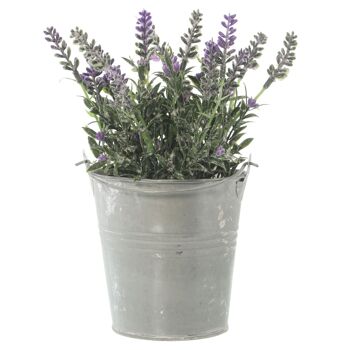 PLANTE ARTIFICIELLE PU AVEC POT MÉTAL ZINC °16X20CM, POT: °11X11CM ST29039