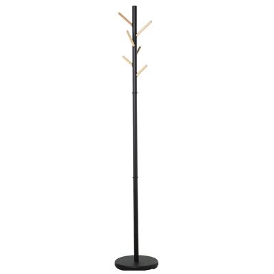 STANDING COAT RACK WOOD/METALBLACK/NATURAL °30.5X180CM, RUBBER WOOD ST84276