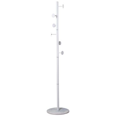 PERCHERO DE PIE METAL C/BASE MÁRMOL BLANCO °37X175CM,6 BRAZOS, POMO:°6CM ST83711