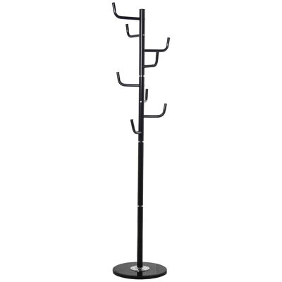 METAL STANDING COAT RACK WITH BLACK MARBLE BASE, 8 ARMS °37X180CM, HIGH.POST:176CM ST83714