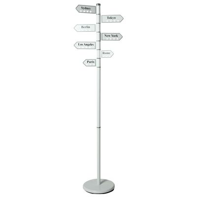 PERCHERO DE PIE METAL POSTE INDICADOR BLANCO/LETRAS NEGRO _°28X173CM ST83305