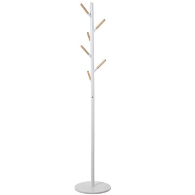 PERCHERO METAL BLANCO 6 POMOSMADERA NATURAL C/BASE MÁRMOL _°34X172CM, GROSOR:1,5CM ST83721