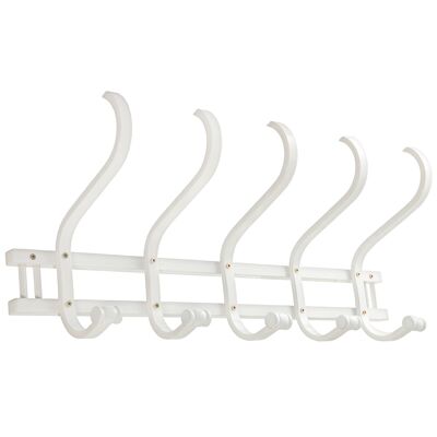 WOODEN WALL RACK WITH 5 ARMSWHITE _72X21X30CM,WOOD:BIRCH/┴LAM ST35753