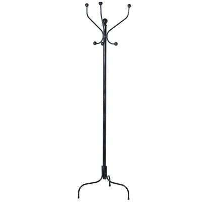 STANDING COAT RACK WITH 3 ARMS WROUGHT IRON BLACK/SILVER 46X46X175CM ST49424