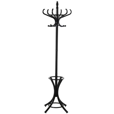 BLACK WOOD STANDING COAT RACK _°53X186CM, WOOD: BIRCH/┴LAMO ST36311