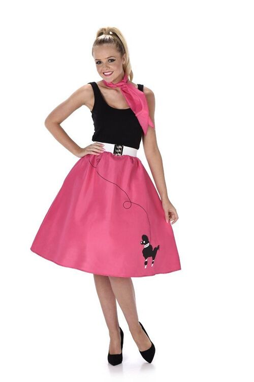 Dark Pink Poodle Skirt & Necktie - XL