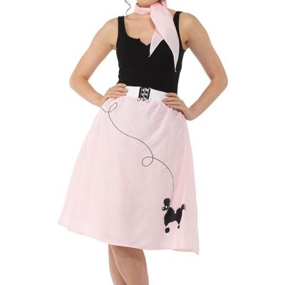 Light Pink Poodle Skirt & Necktie - L