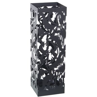 SQUARE BLACK METAL UMBRELLA STAND _16X16X49CM ST83581