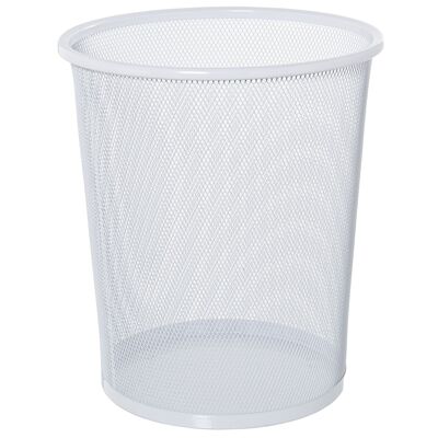 WHITE METAL GRID TRASH BIN °30X34CM ST80107