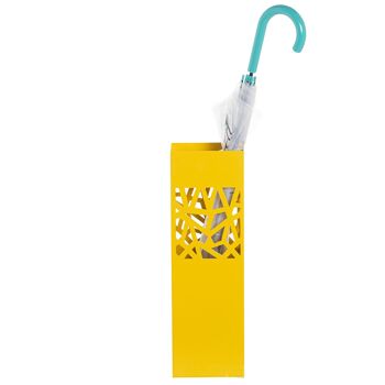 SUPPORT PARAPLUIE CARRÉ EN MÉTAL JAUNE _16X16X49CM ST83573 2